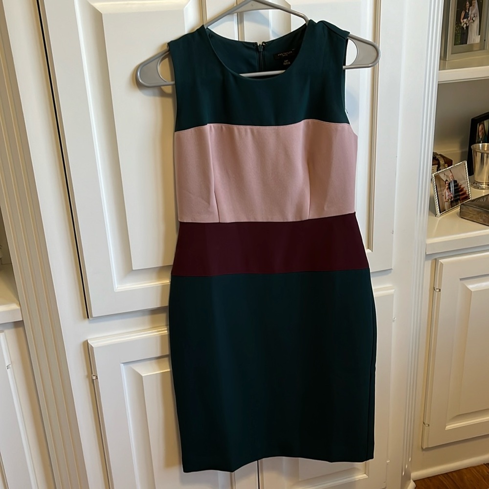 Ann Taylor color block dress.